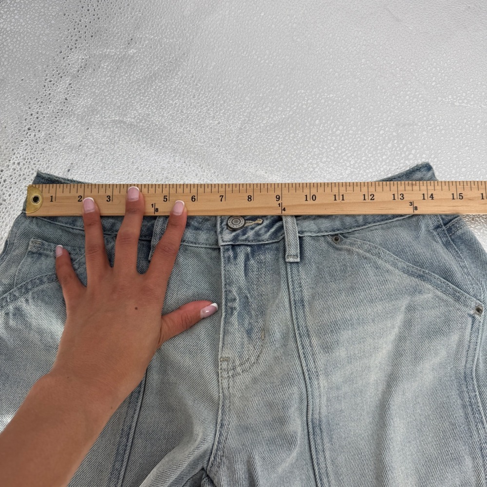 PacSun Casey Low Rise Light Wash Wide Leg Paneled Seam Carpenter Jeans Womens 26 - Picture 6 of 10